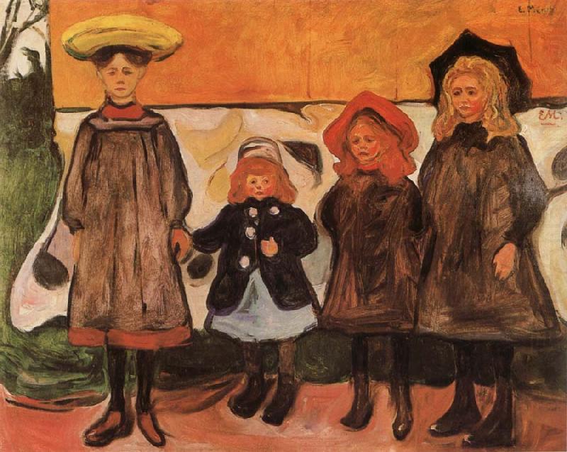 Edvard Munch Four Girls oil painting picture